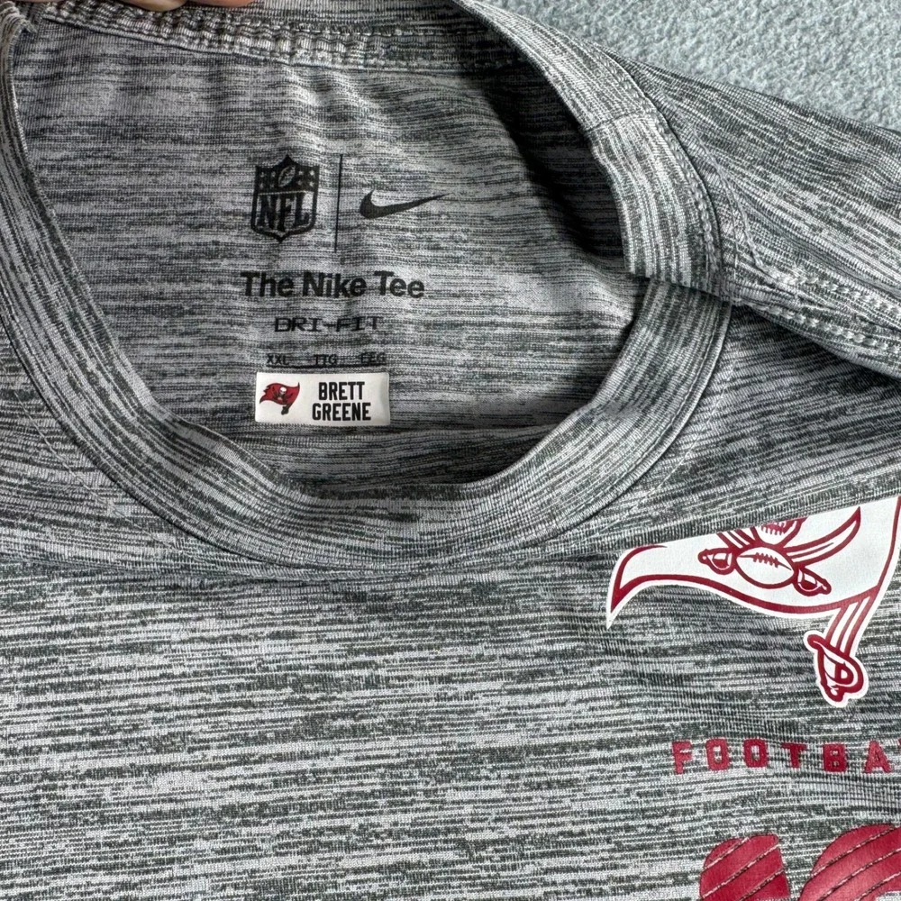 Tampa Bay Buccaneers Shirt Mens XXL Gray Nike Dri Fit Team Issue Long Sleeve